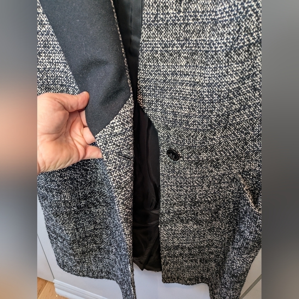 Karen Millen - Black & White Tweed Longline Women Vest Sleeveless Size 8 Wool - Picture 8 of 16